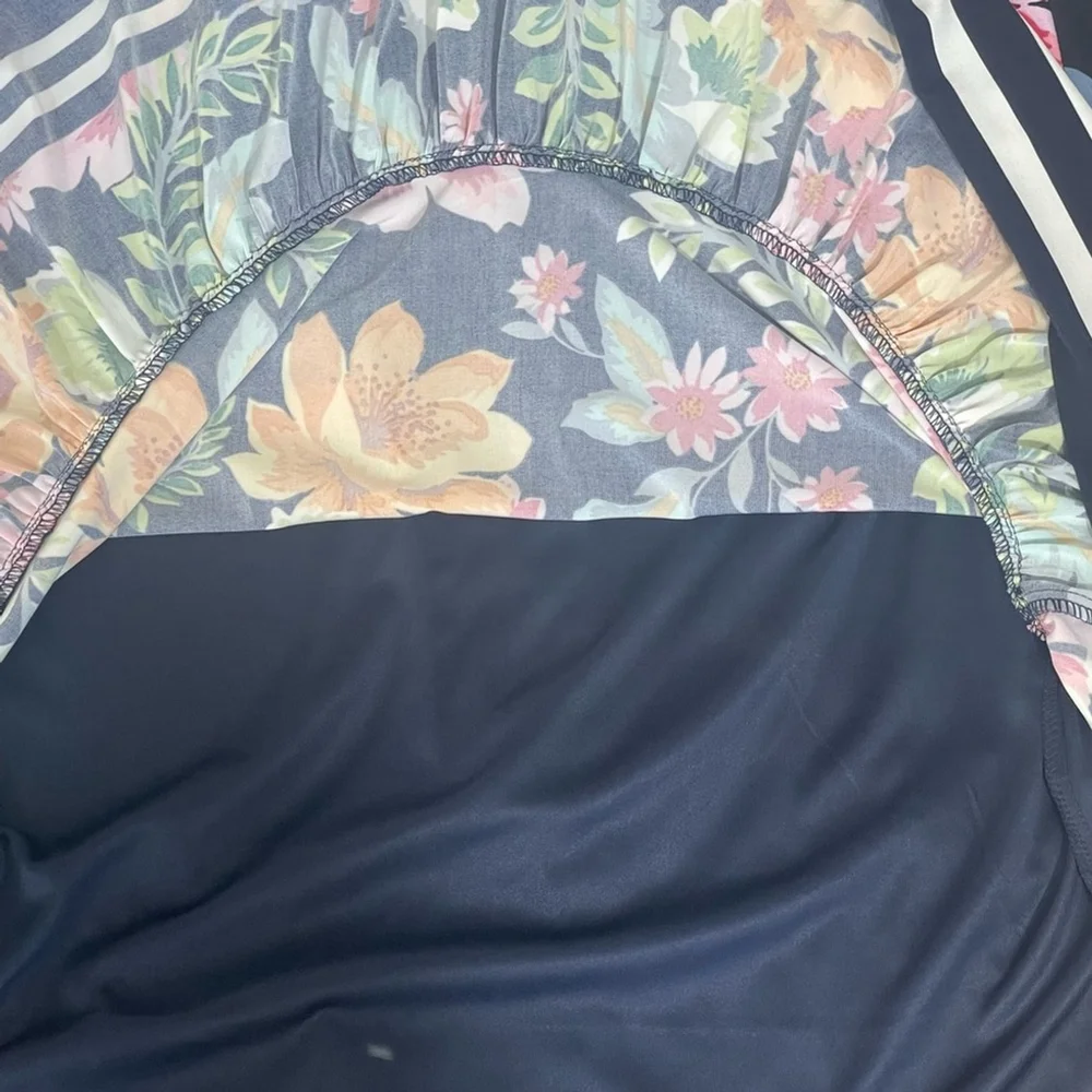 Eliza J Floral shift dress . 3/4 quarter sleeves colorful lined Women size 14 - Picture 9 of 13